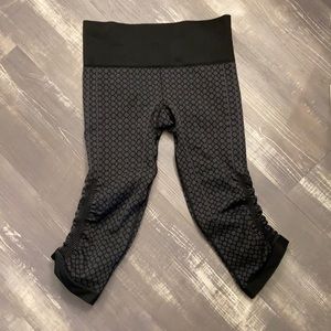 Lululemon black and grey designed leggings.